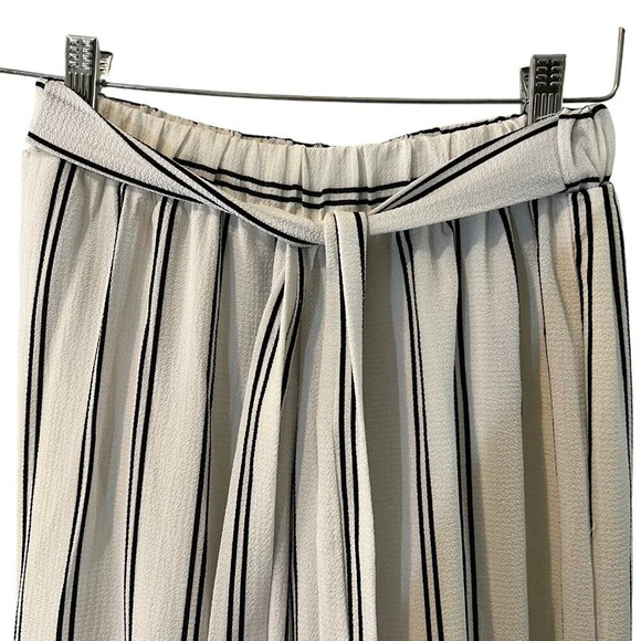 Windsor Pant Crop Top Set Medium White Striped Wide Leg Flowy Blouse Sleeveless - Picture 7 of 8